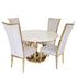 Zara 4 Seater Round Dining Table Gold - White Marble
